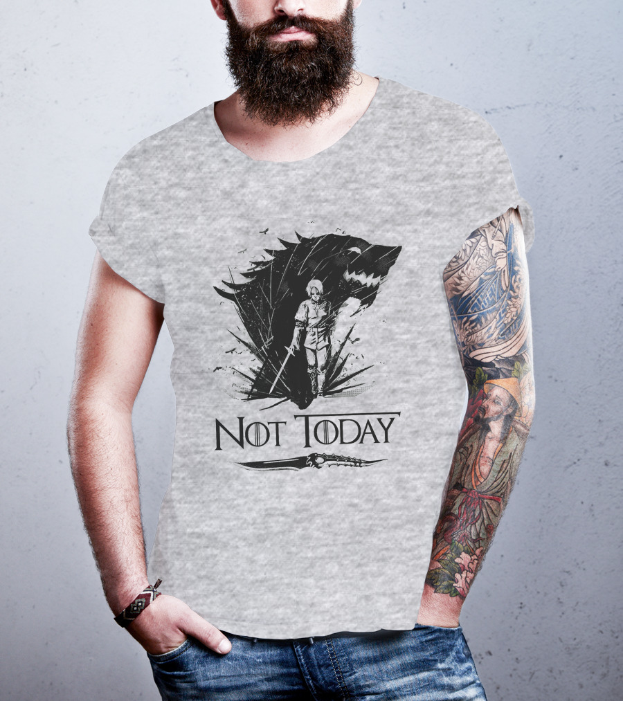 Not Today Wolf Sword Warrior Art ZN4 T-Shirt