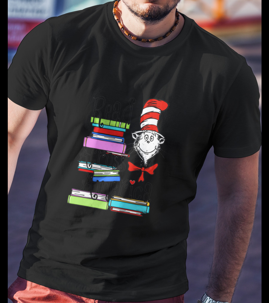 Cat In The Hat Read Across America Book Stack T-Shirt