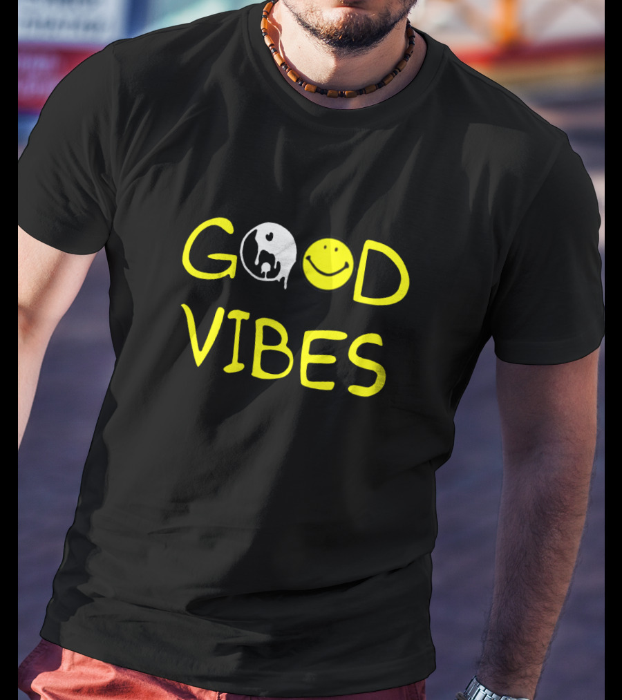 Good Vibes Yin Yang Smiley T-Shirt