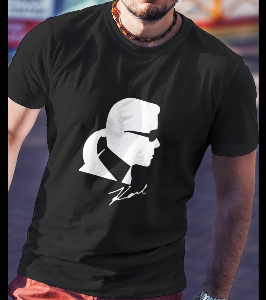 Karl Lagerfeld Silhouette Profile Signature T-Shirt