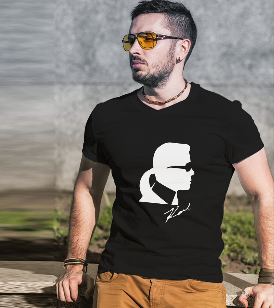 Karl Lagerfeld Silhouette Profile Signature T-Shirt