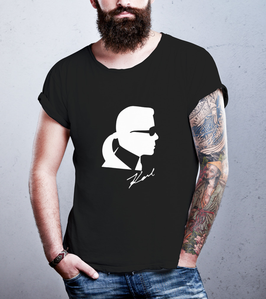 Karl Lagerfeld Silhouette Profile Signature T-Shirt
