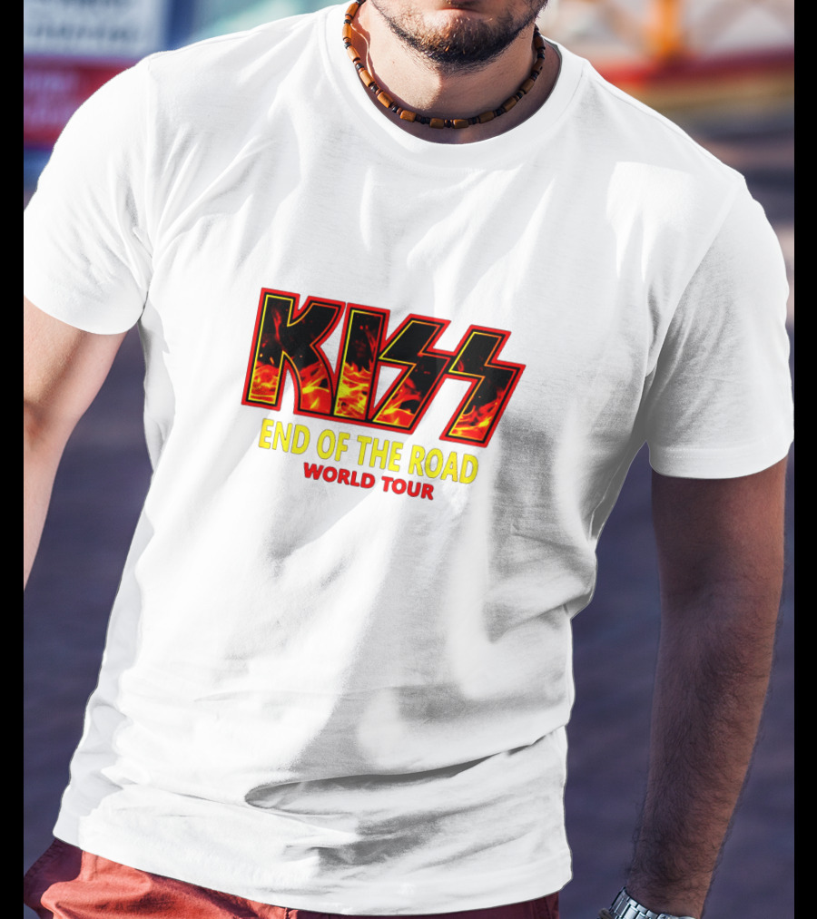 Kiss End Of The Road World Tour Fire Logo T-Shirt