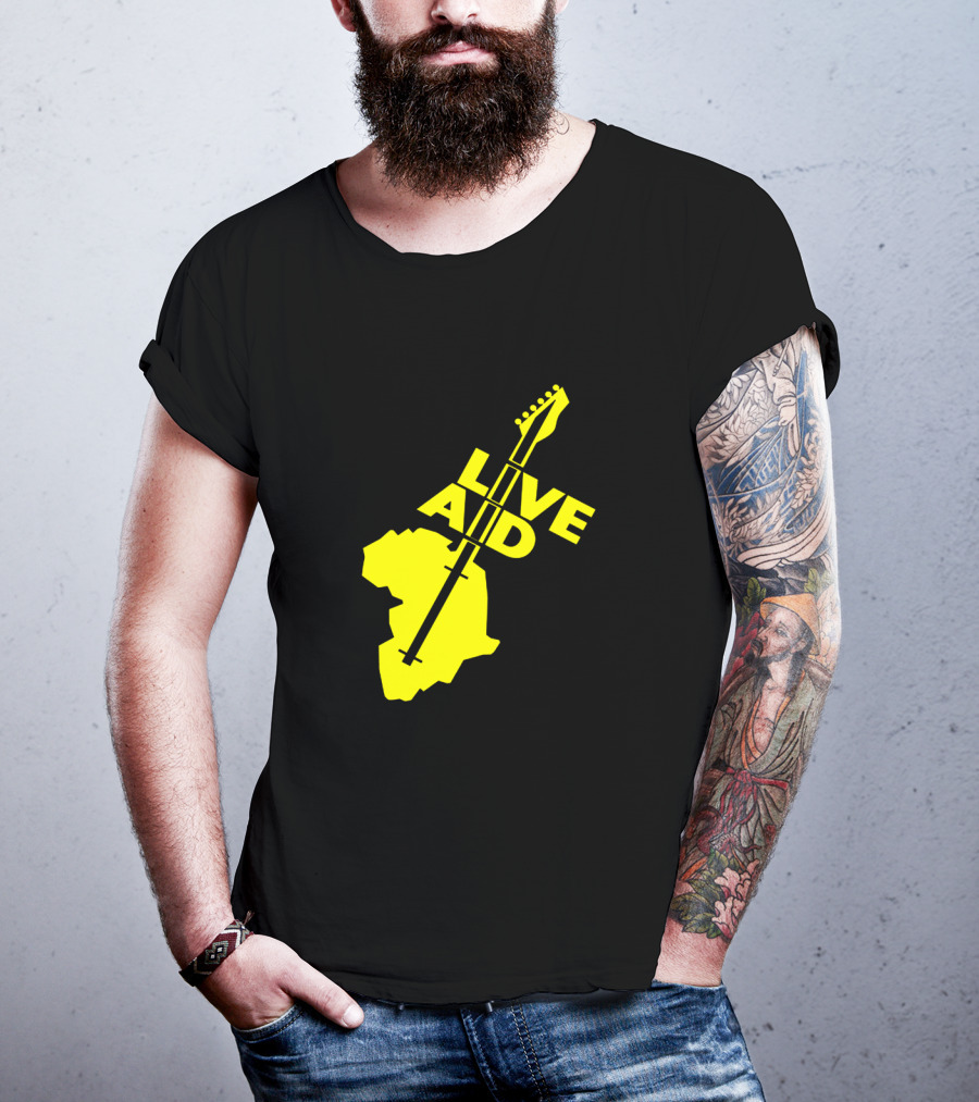 Live Aid 1985 Africa Guitar Logo Music Festival T-Shirt