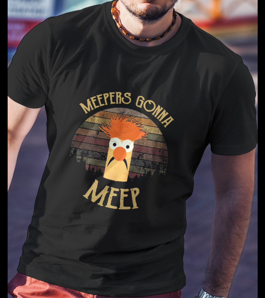 Beaker Muppets Vintage Style Meepers Gonna Meep Retro Striped Circle T-Shirt