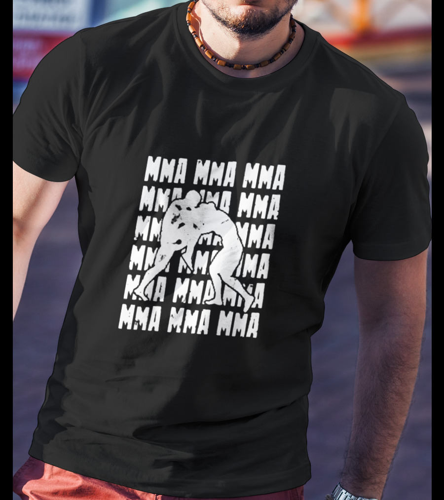 MMA Grappling Martial Arts Repeated Text T-Shirt