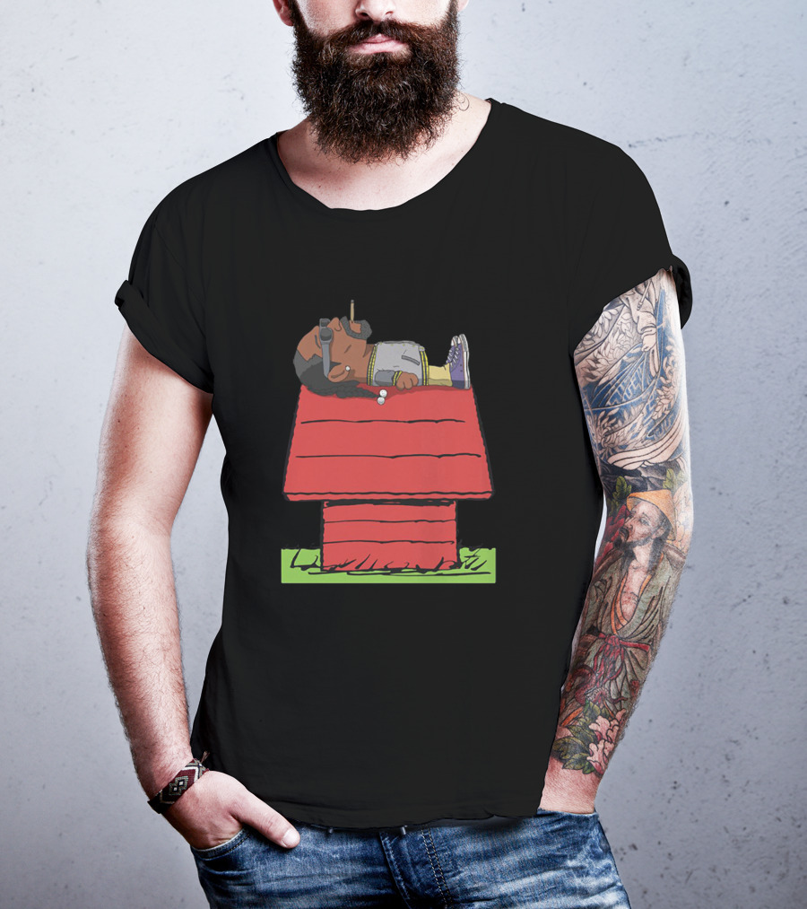 Snoop Dogg Relaxing On Iconic Red Doghouse T-Shirt