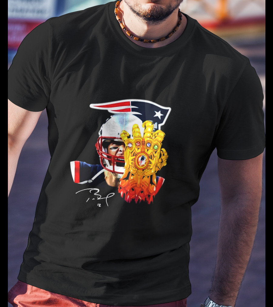 Tom Brady Patriots Infinity Gauntlet Crossover T-Shirt
