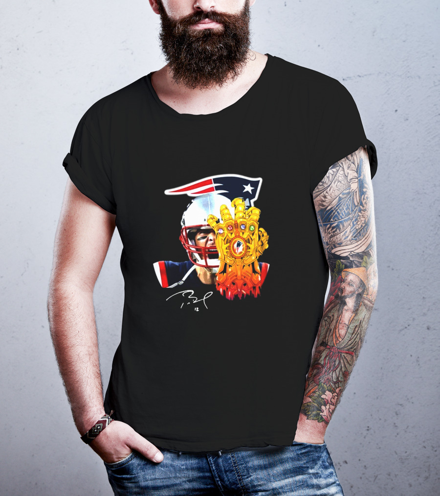 Tom Brady Patriots Infinity Gauntlet Crossover T-Shirt