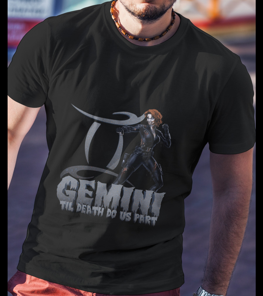 Gemini Til Death Do Us Part Marvel Black Widow T-Shirt