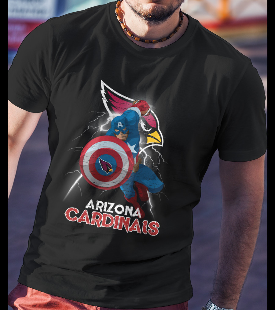 Arizona Cardinals Captain America Shield Nfl T-Shirt