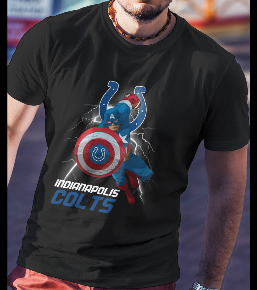 Indianapolis Colts Captain America Nfl Collaboration T-Shirt