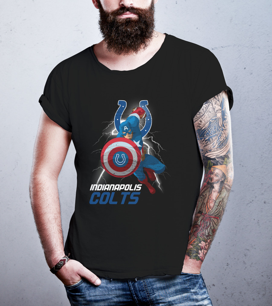 Indianapolis Colts Captain America Nfl Collaboration T-Shirt
