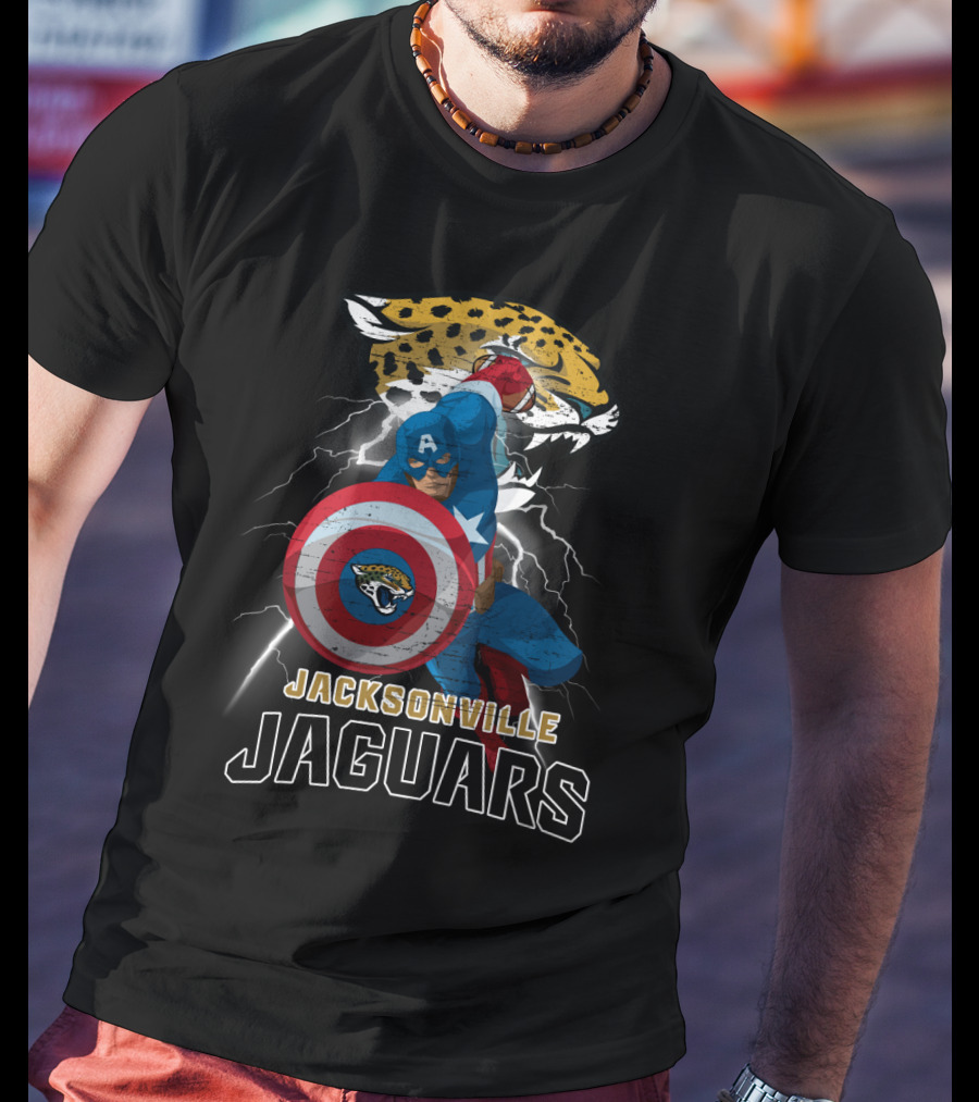 Captain America Nfl Jacksonville Jaguars T-Shirt