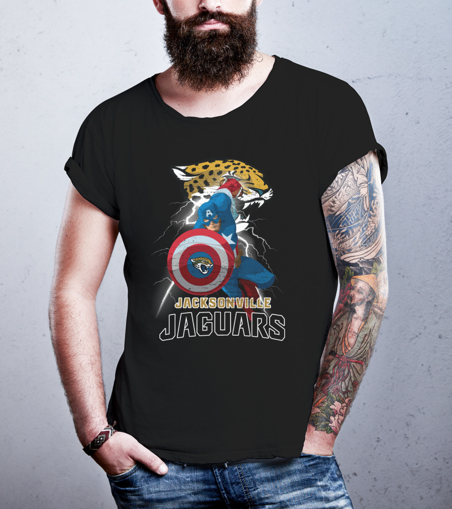 Captain America Nfl Jacksonville Jaguars T-Shirt