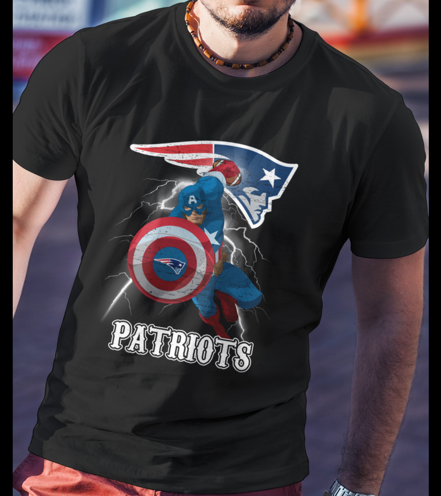 Captain America Patriots New England Nfl T-Shirt