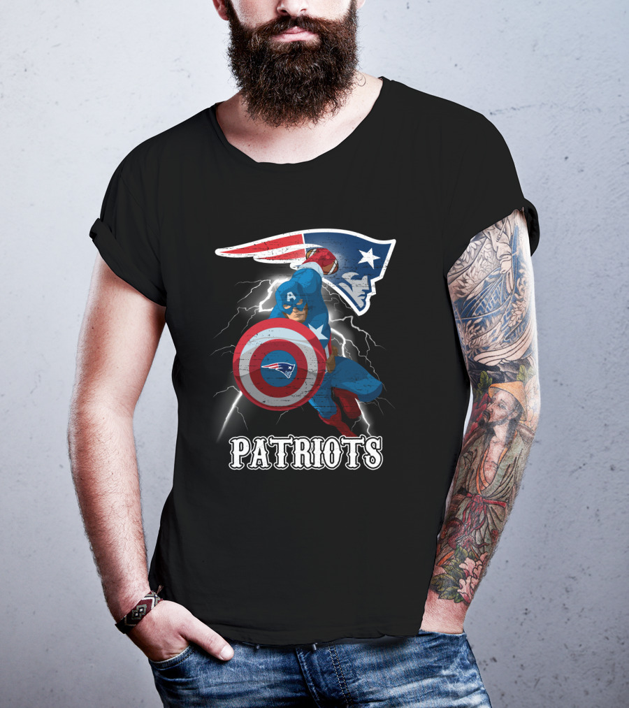 Captain America Patriots New England Nfl T-Shirt