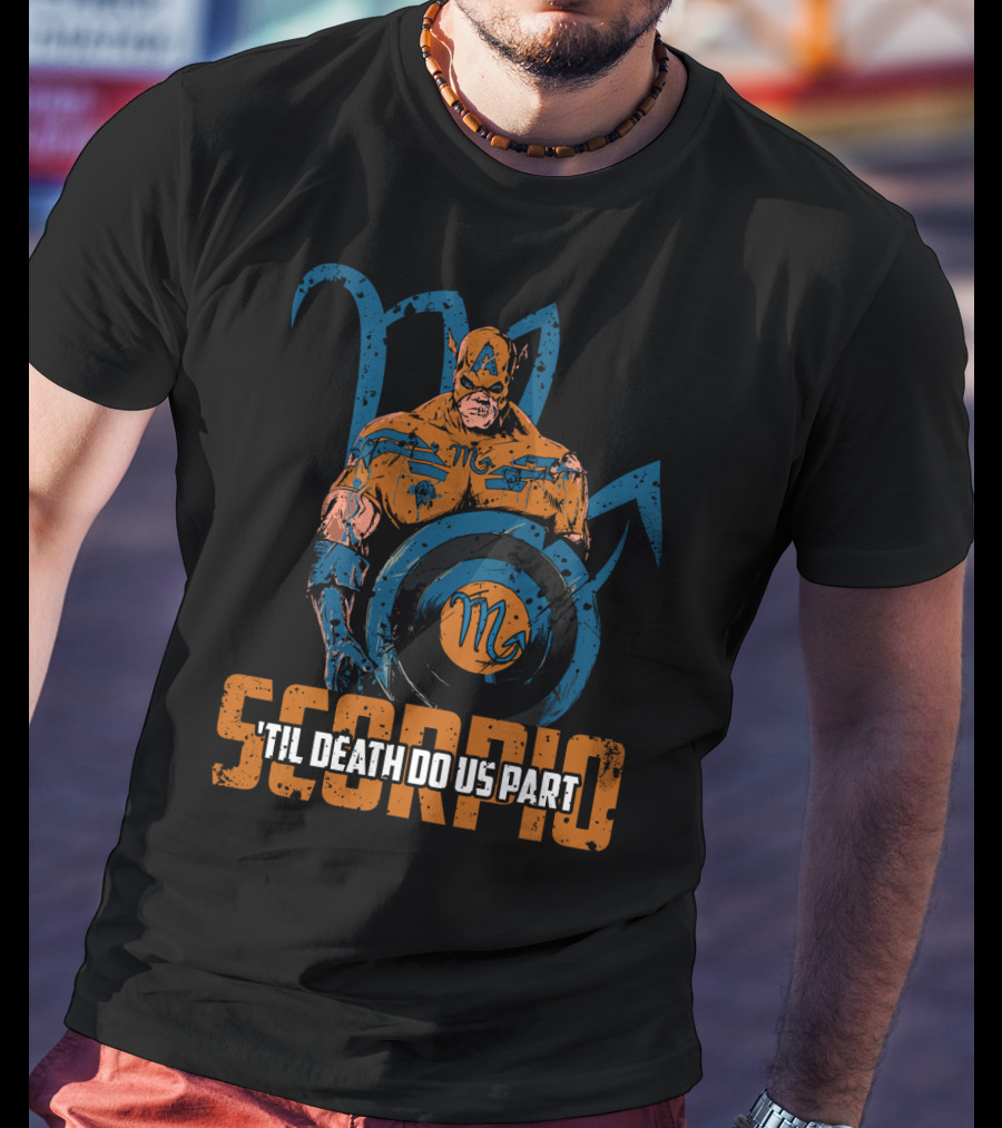 Captain America Scorpio Zodiac Hero 'Til Death Do Us Part Marvel Fans T-Shirt