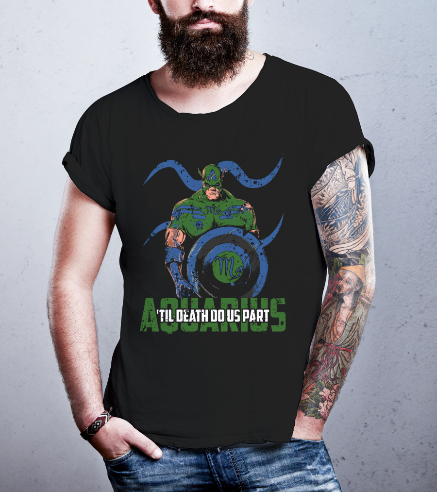 Aquarius Captain American Zombie Marvel Til Death Do Us Part T-Shirt