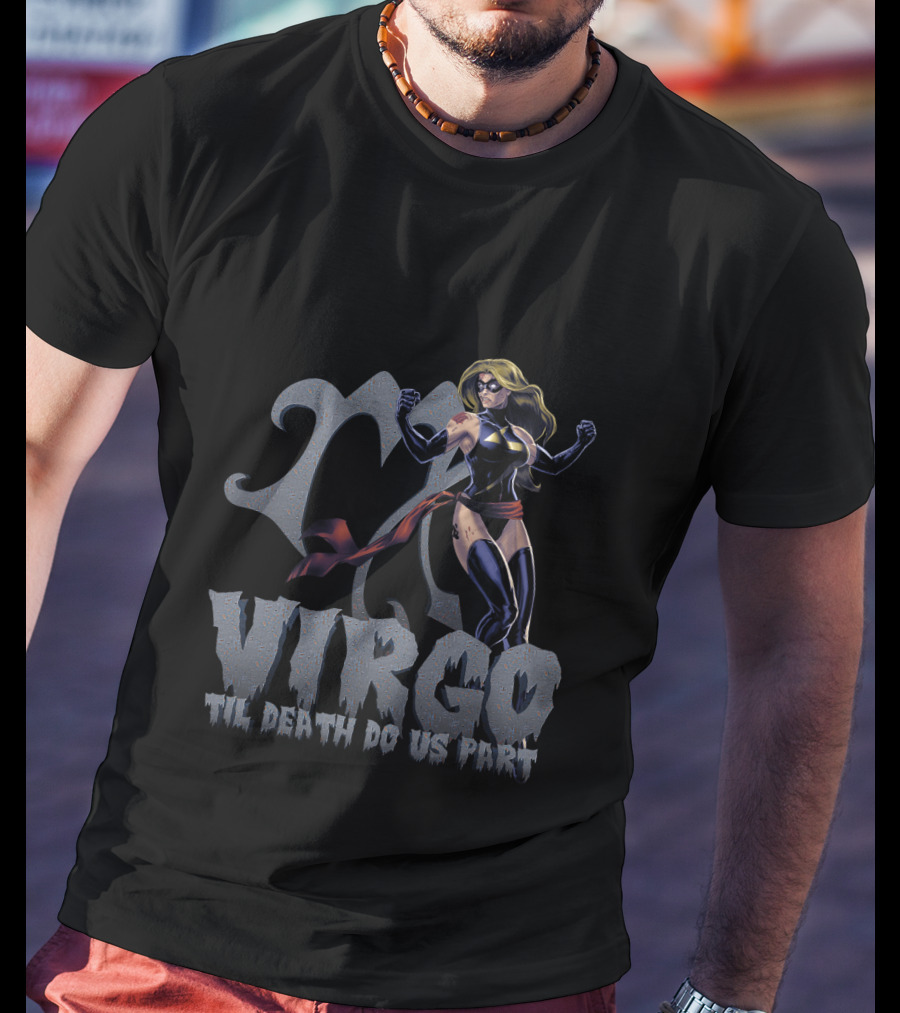 Captain Marvel Virgo Til Death Do Us Part For Marvel Fans T-Shirt