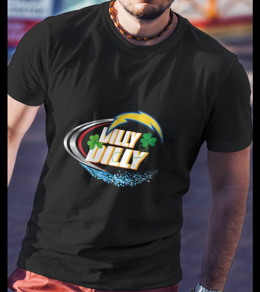 Dilly Dilly Dilly Dilly Los Angeles Chargers Shamrock Splash T-Shirt