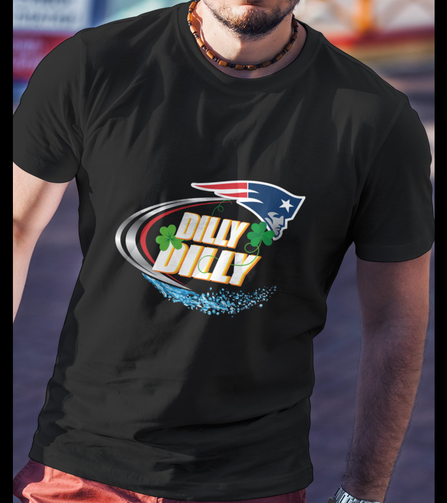 Dilly Dilly New England Patriots Shamrock Splash T-Shirt