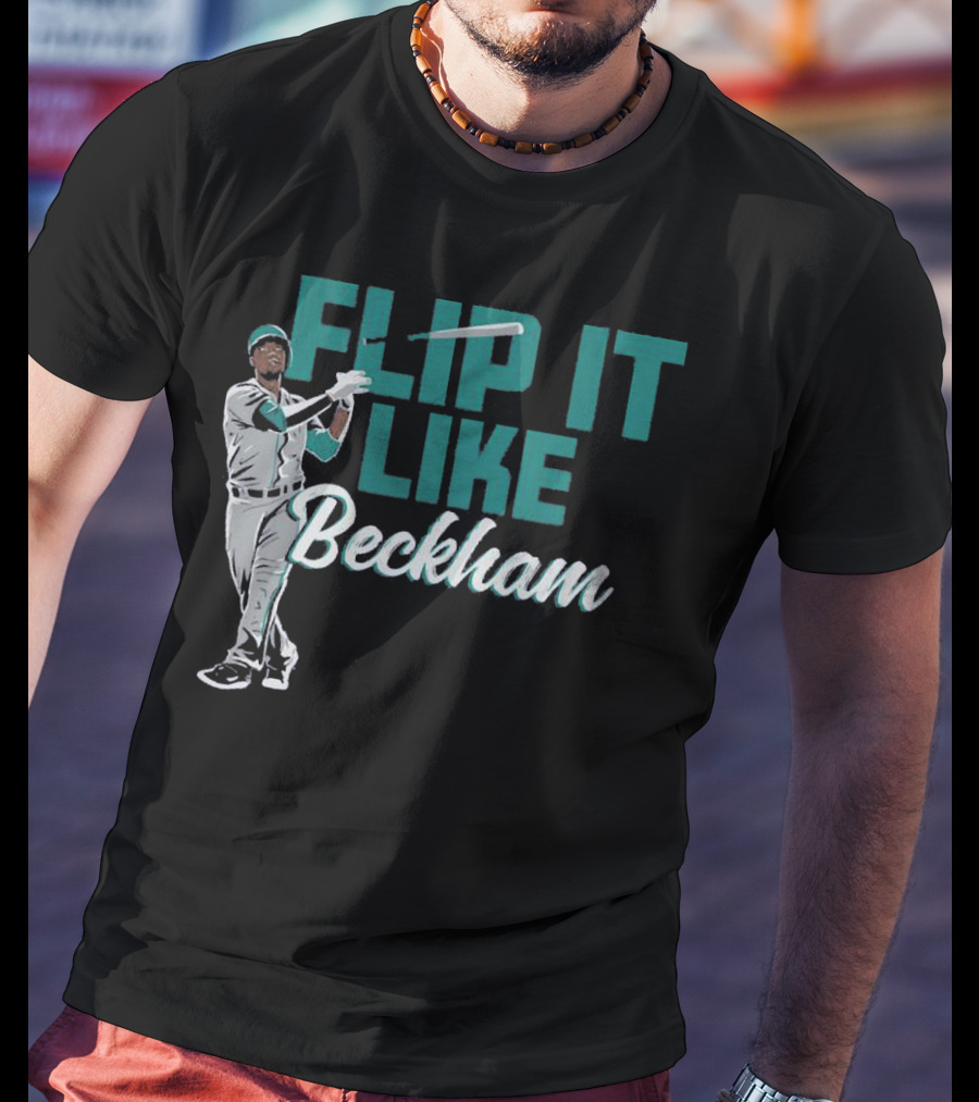 Baseball Bat Flip It Like Beckham Seattle Mariners Fans T-Shirt
