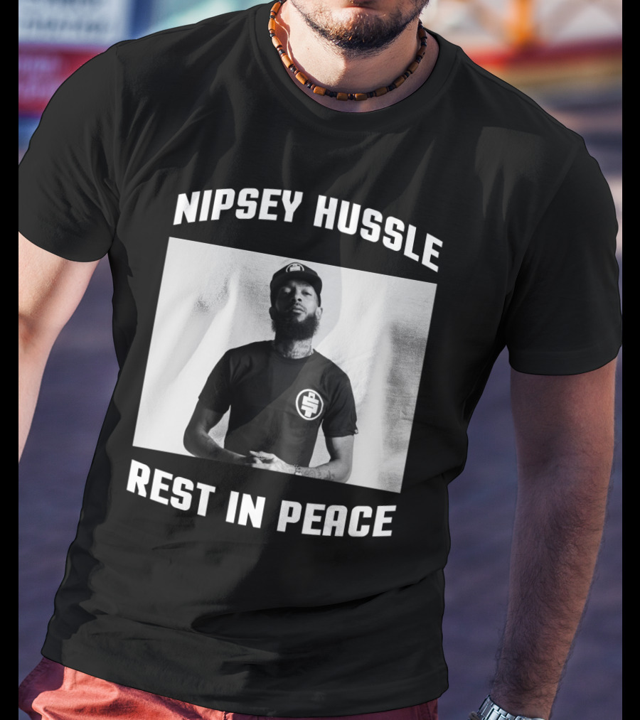 Nipsey Hussle Rest In Peace Memorial Tribute With Iconic Cap T-Shirt