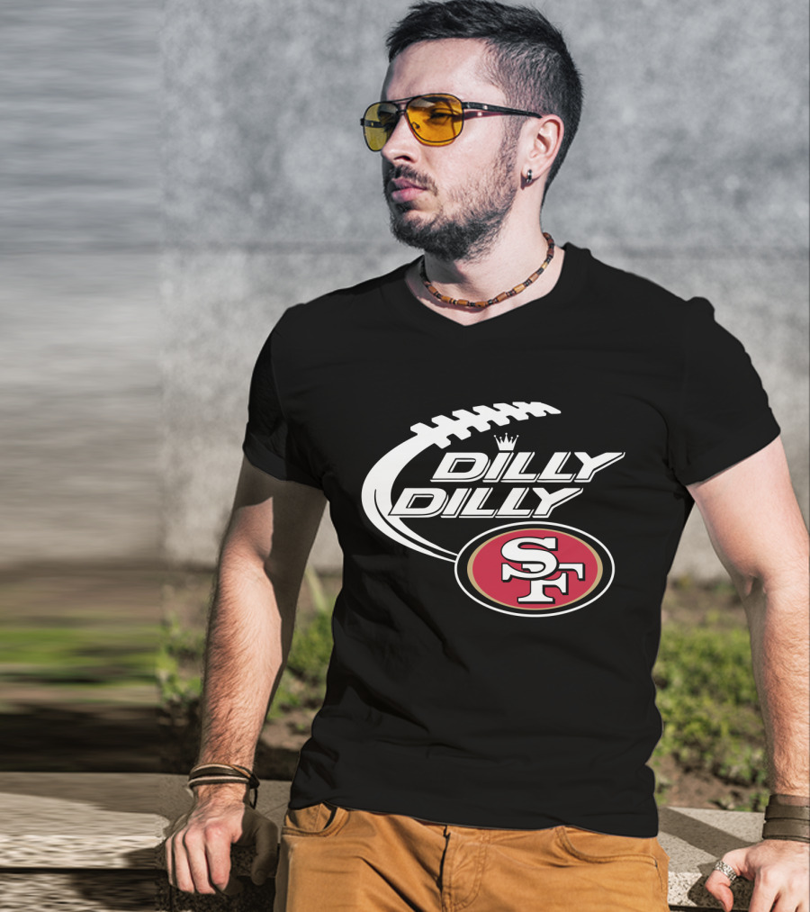 San Francisco 49ers Dilly Dilly Bud Light Football T-Shirt
