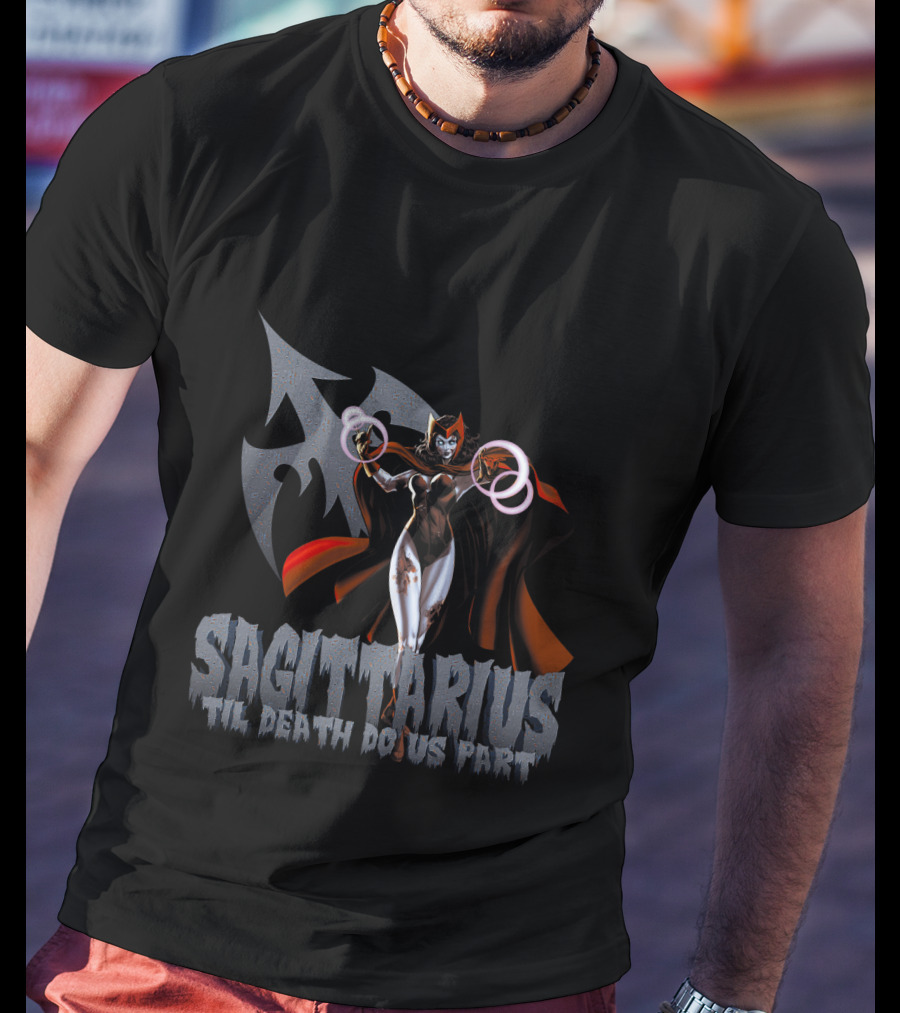 Sagittarius Til Death Do Us Part Scarlet Witch Marvel Fans T-Shirt