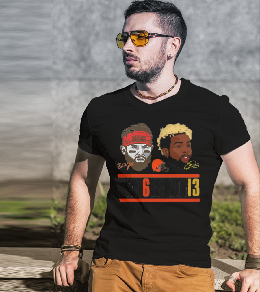 Cleveland Browns Baker Mayfield Odell Beckham Jr Danger Zone 6 And 13 T-Shirt