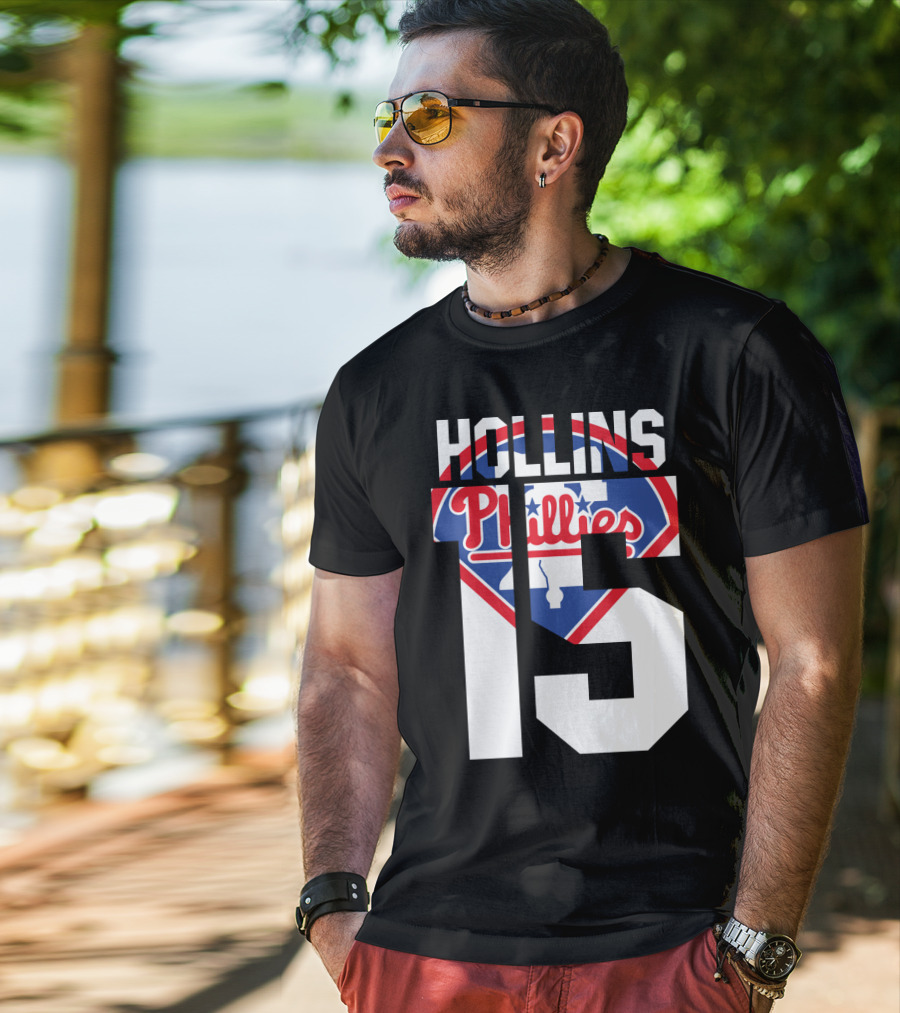 Hollins 15 Philadelphia Phillies 1993 Baseball Team T-Shirt