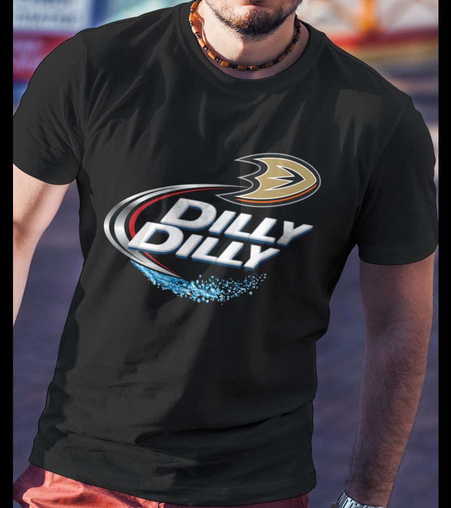 Anaheim Ducks Hockey Fans Dilly Dilly Logo With Splash T-Shirt