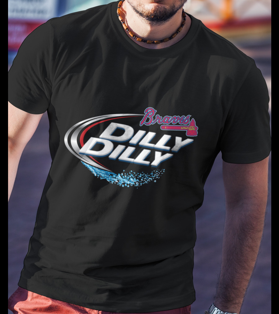 Atlanta Braves Dilly Dilly Logo Splash Baseball T-Shirt