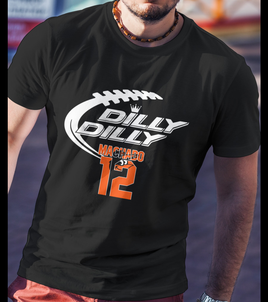 Dilly Dilly Machado 12 Baltimore Orioles Football Crown T-Shirt