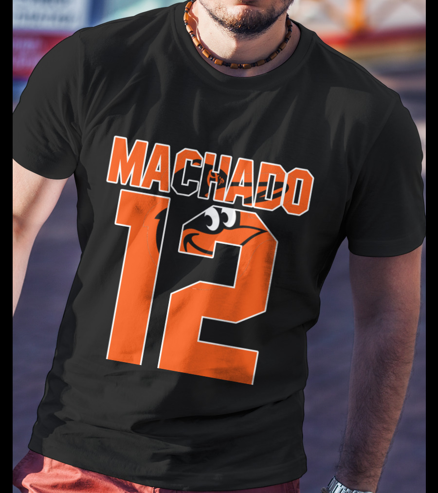 Baltimore Orioles Machado 12 Majestic Baseball Player T-Shirt