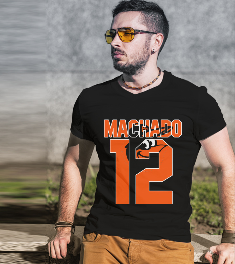 Baltimore Orioles Machado 12 Majestic Baseball Player T-Shirt