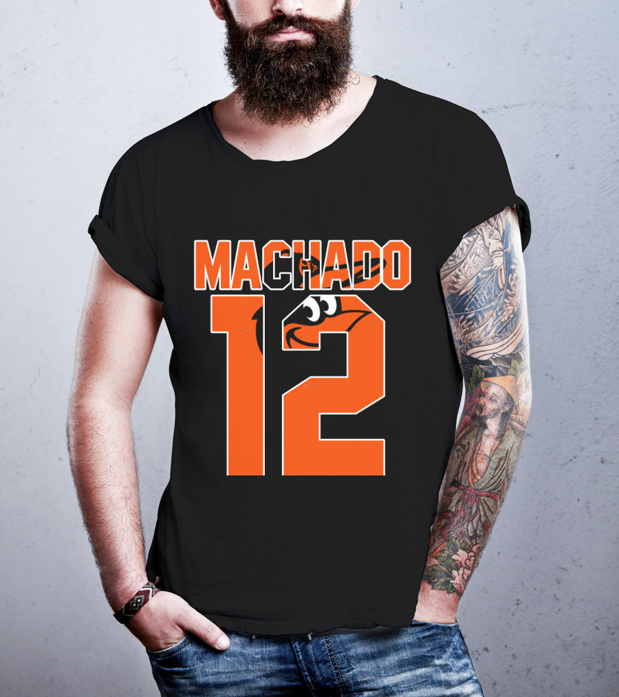 Baltimore Orioles Machado 12 Majestic Baseball Player T-Shirt