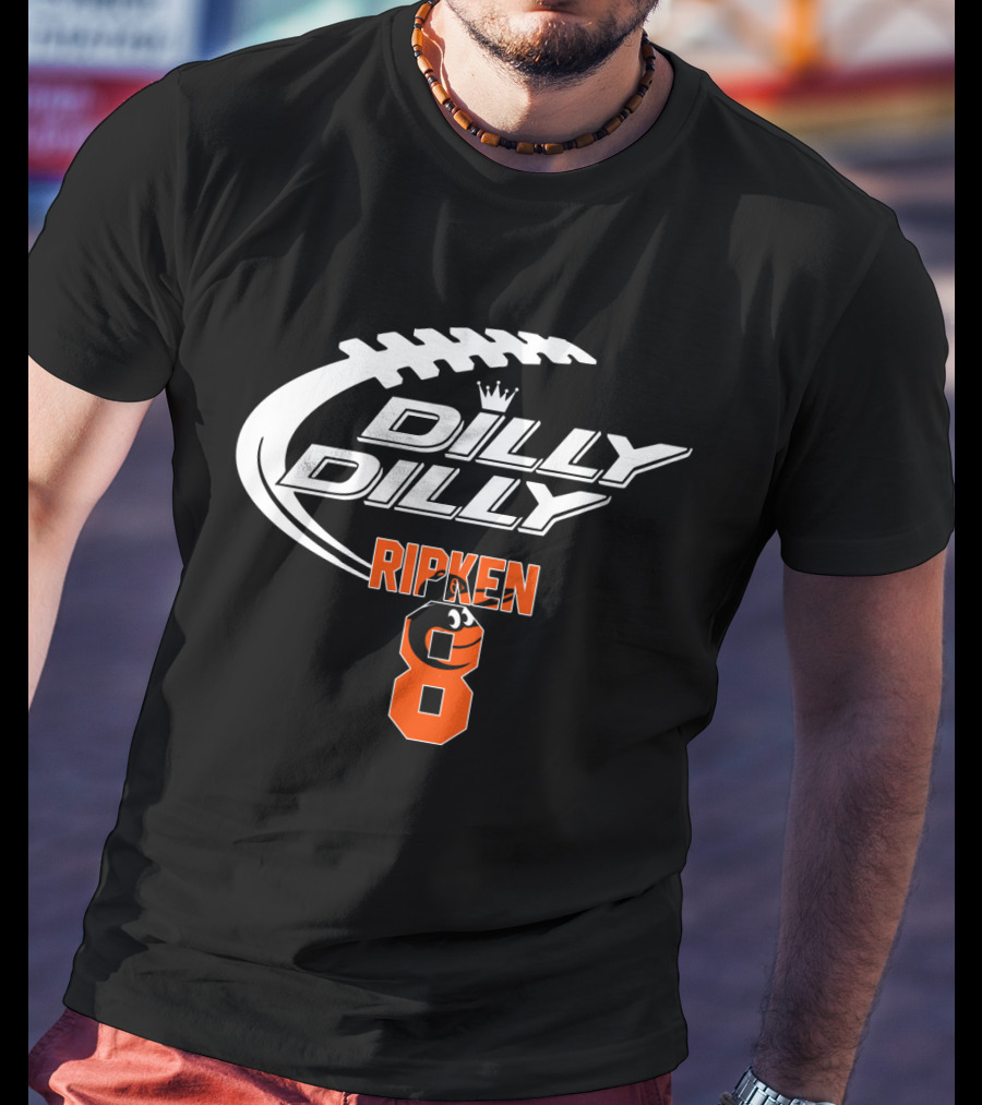 Baltimore Orioles Ripken 8 Dilly Dilly Football Crown T-Shirt