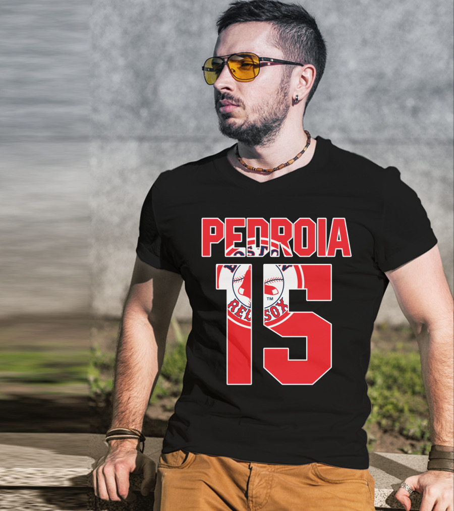 Boston Red Sox Dustin Pedroia 15 Majestic T-Shirt
