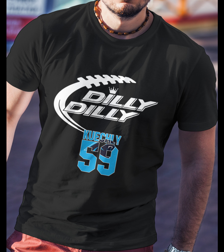 Carolina Panthers Luke Kuechly 59 Dilly Dilly Football T-Shirt
