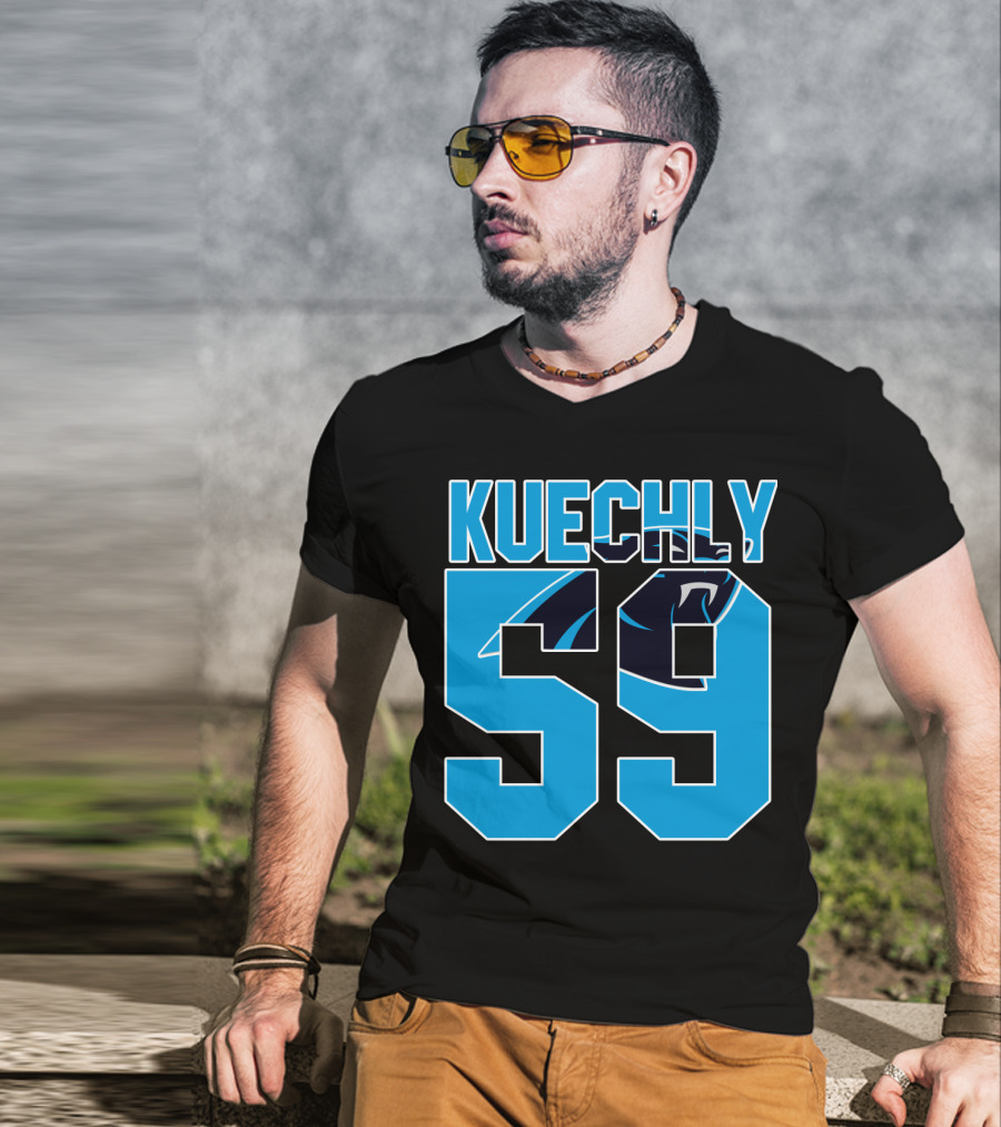Carolina Panthers Luke Kuechly 59 Team Game Jersey T-Shirt