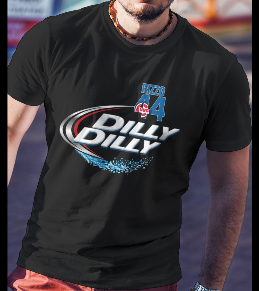 Chicago Cubs Rizzo 44 Dilly Dilly Majestic T-Shirt