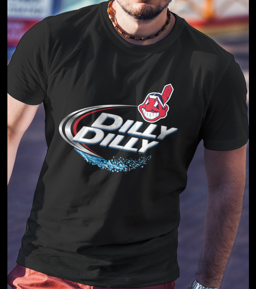 Cleveland Indians Dilly Dilly Chief Wahoo Splash T-Shirt