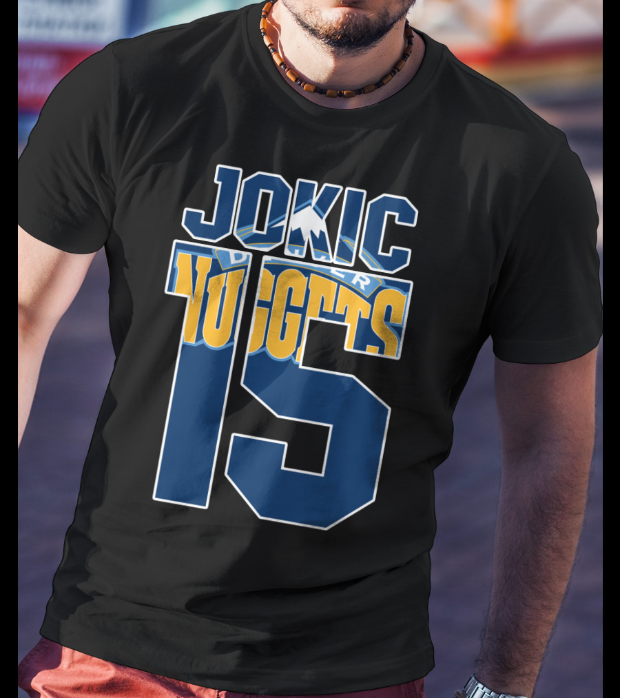 Denver Nuggets Nikola Jokic 15 Basketball Fan Gear T-Shirt