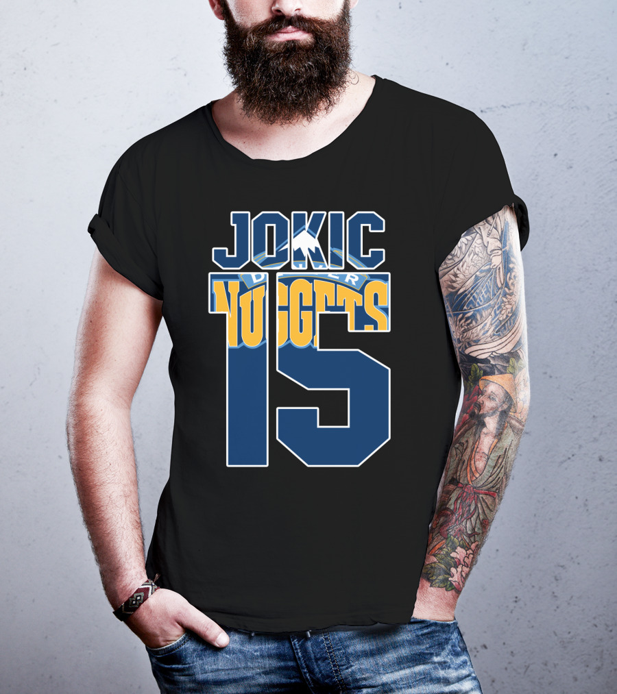 Denver Nuggets Nikola Jokic 15 Basketball Fan Gear T-Shirt