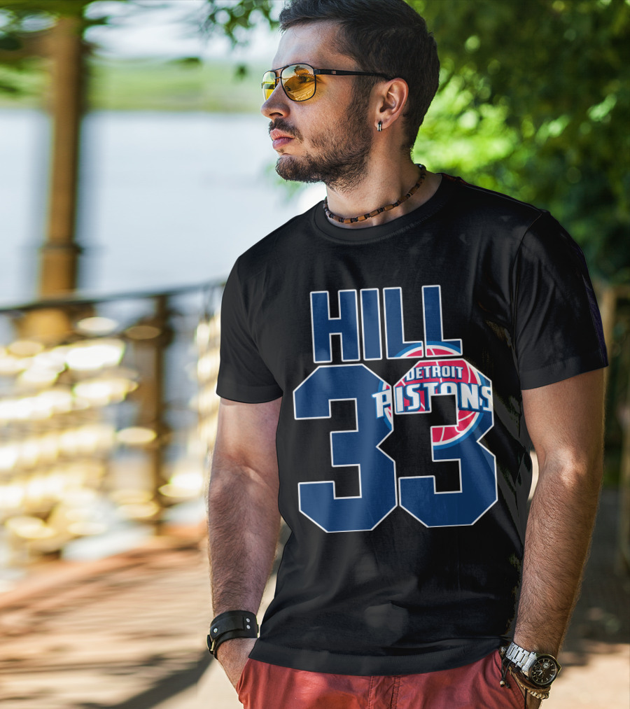 Detroit Pistons Grant Hill 33 Basketball T-Shirt