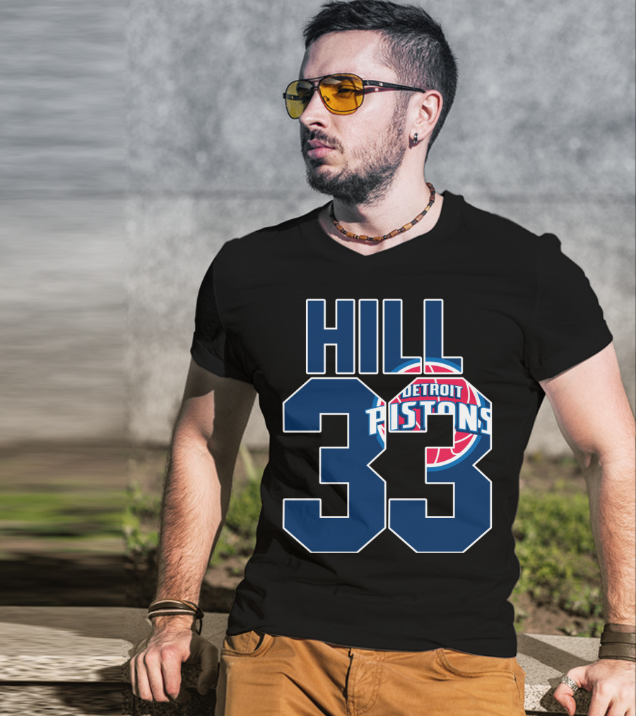 Detroit Pistons Grant Hill 33 Basketball T-Shirt