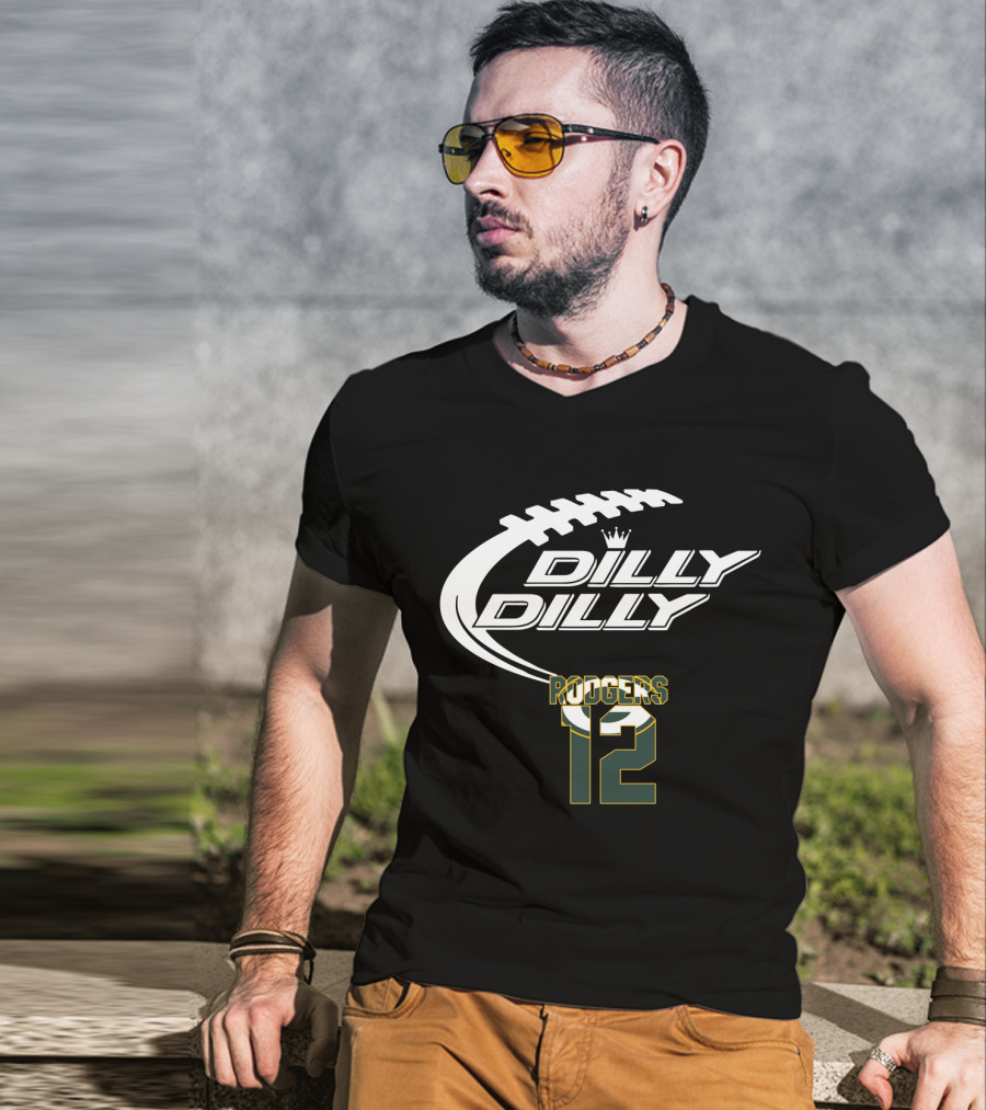 Green Bay Packers Aaron Rodgers Dilly Dilly 12 Football T-Shirt
