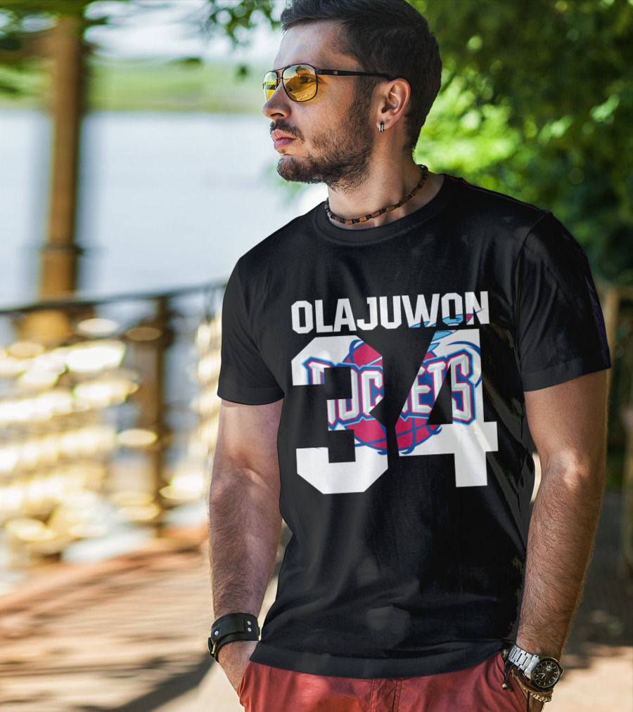 Olajuwon 34 Houston Rockets Basketball T-Shirt